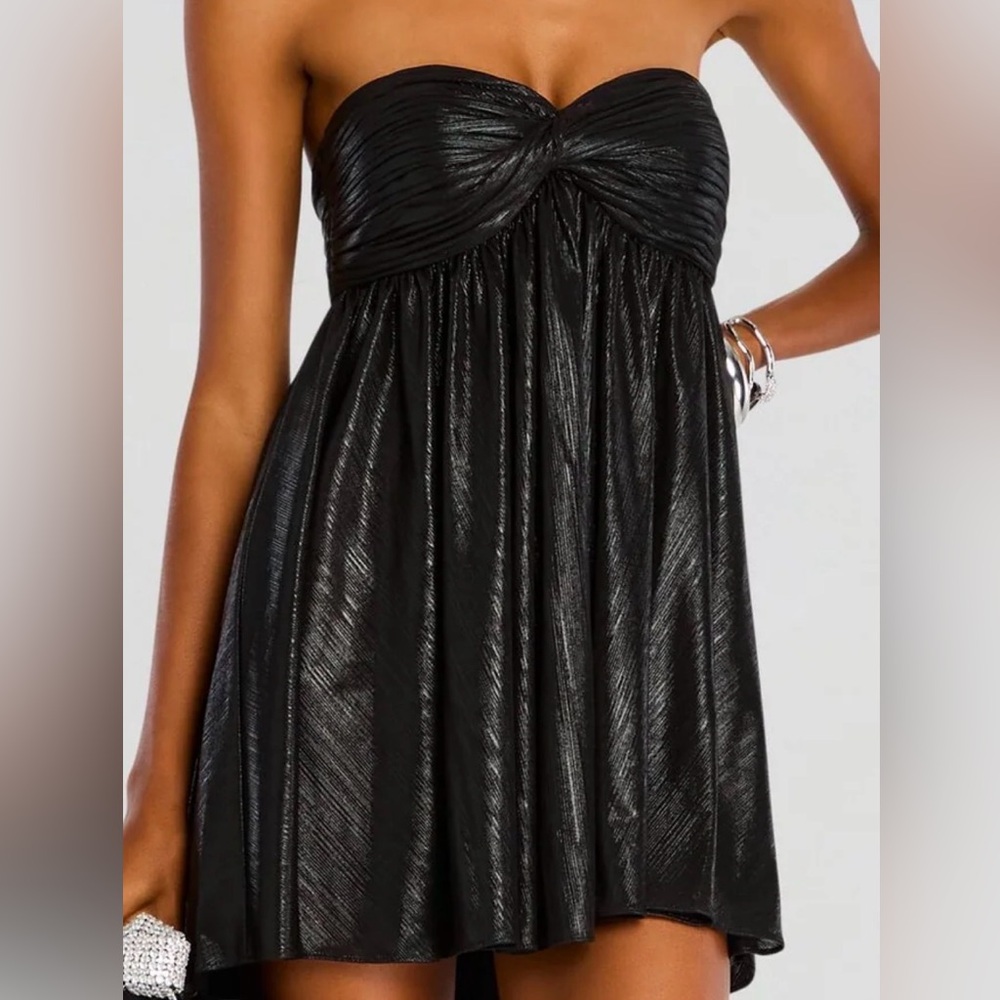 Retrofete Metallic Black Mini Dress